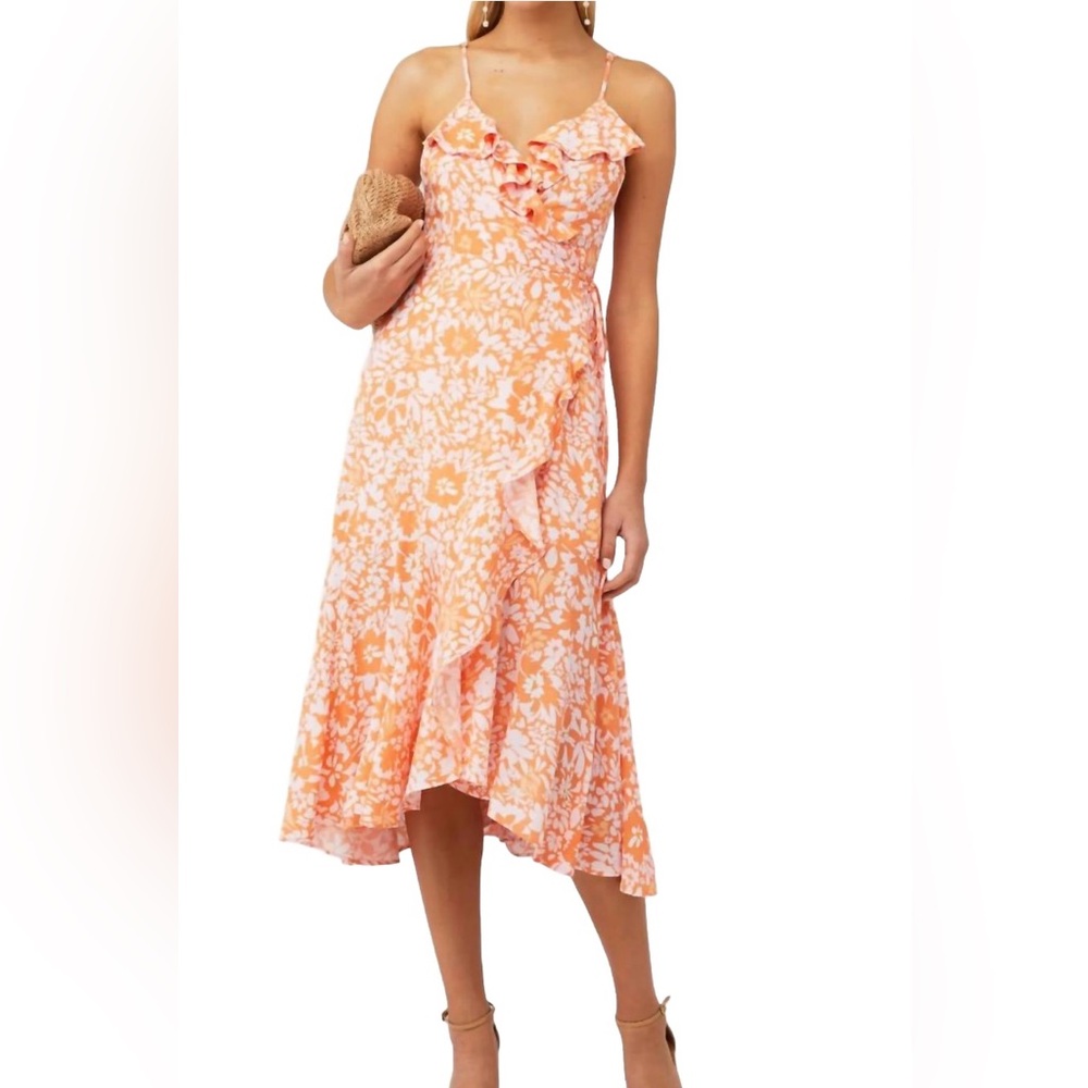 Mink pink Marli midi wrap dress